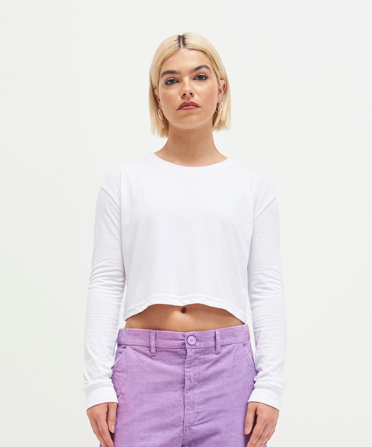 AWDis Ladies Long Sleeve Cropped T-Shirt