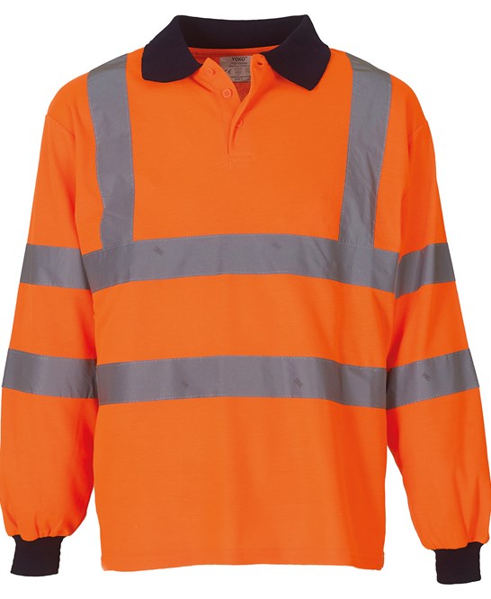Yoko Hi-Vis Long Sleeve Polo Shirt