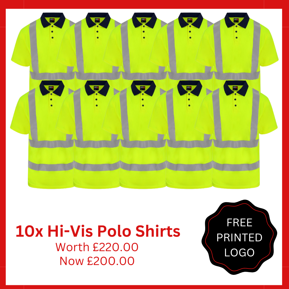 10x Printed Hi-Vis Polo Shirt Bundle