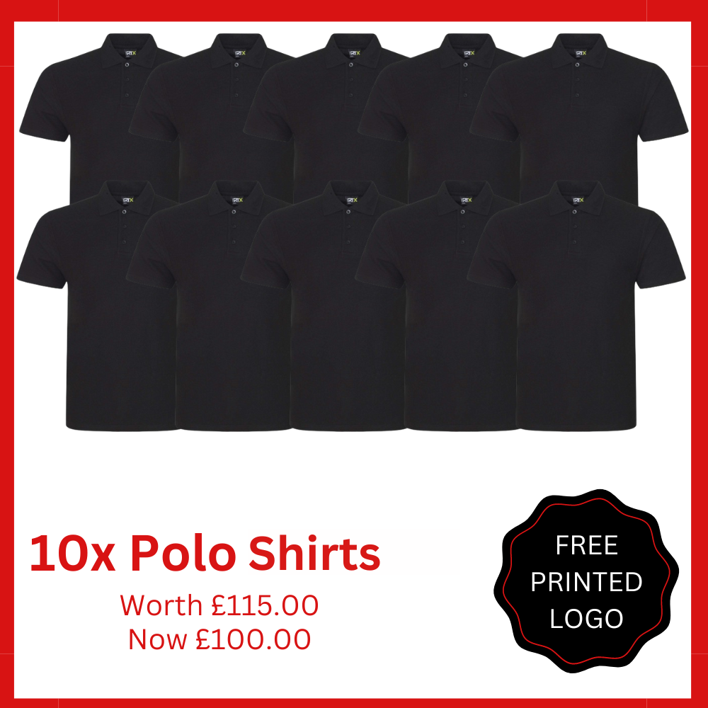 10x Printed Polo Shirts Bundle