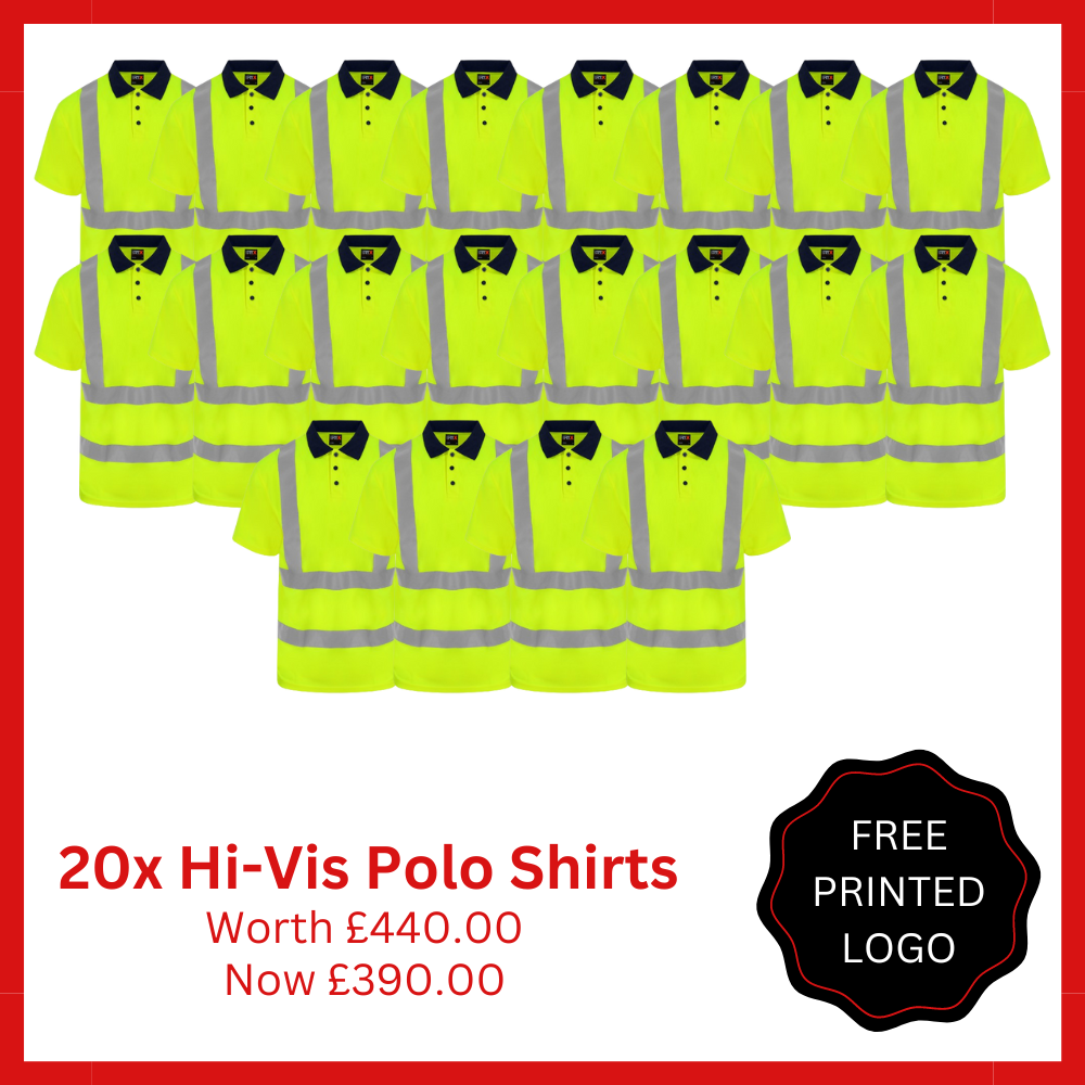 20x Printed Hi-Vis Polo Shirt Bundle