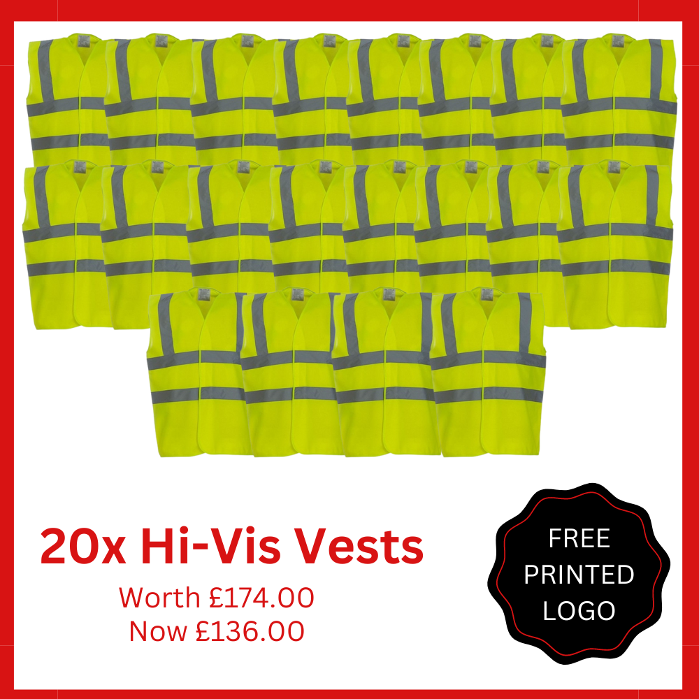 20x Printed Hi-Vis Vests Bundle